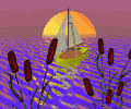 sail boat at sunset